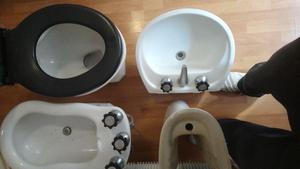 Juego: Inodoro + Bidet + Pileta con griferia