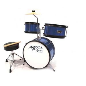 Mega Drums Azul Batería 3 Cuerpos Junior Platillos Banqueta