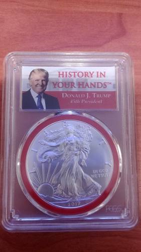 Moneda American Silver Eagle Pcgs Ms69 Donald Trump