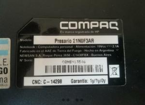Notebook Compaq Presario