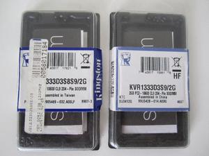 2 Memorias KINGSTON 2GB PC SODIMM - En BLISTER