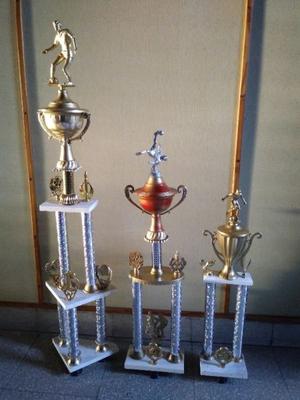 3 trofeos de futbol y varios deportes 1 puesto 1,07 mts