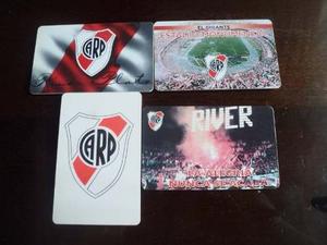 Cuatro Viejas Tarjetas Telefono River Plate Diferentes