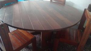 Mesa de Algarrobo con sillas