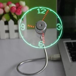 Ventilador Usb Con Reloj Led - Portatil - Nuevo - Cromado