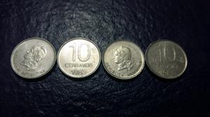 4 monedas 10 centavos 