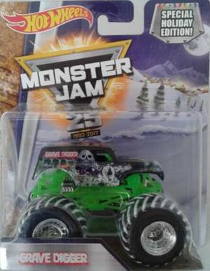 Hot Wheels Monster Jam Grave Digger Edicion Especial Navidad