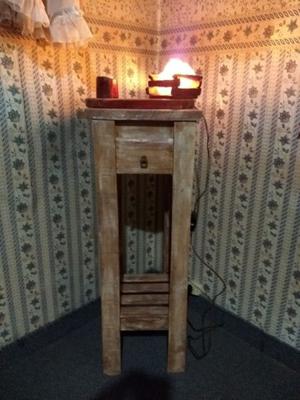 Mesa recibidor de madera patinada