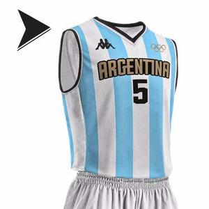 Camiseta Argentina Basquet Titular Kappa Ginobili Solo Xs