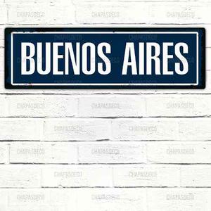 Cartel De Chapa Buenos Aires Argentina Recuerdos