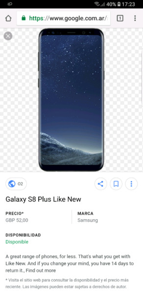 Samsung s8 plus inmaculado libre