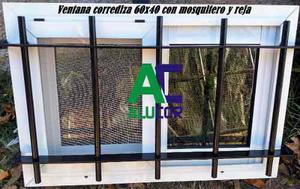 Ventiluz De Aluminio Corredizo 60x40 Con Reja Y Mosquitero