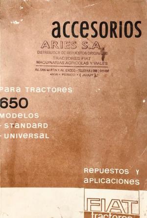 Manual de repuestos tractor Fiat 650