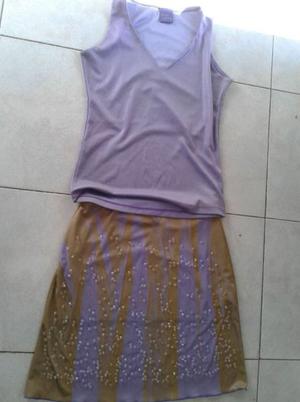 VENDO CONJUNTO DE REMERA Y POLLERA CORTAS, DE VESTIR “AREA