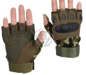 Guantes Tacticos Sin Dedos Verde Woodland Proteccion Nudillo