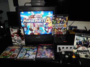 Nintendo Gamecube Hermosa Con Lote De Juegos Originales!!