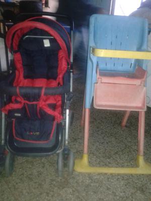 carrito para bebé y sillita