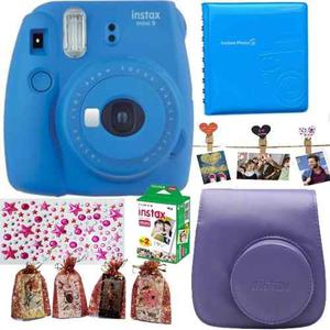 Instax Mini 9 Azul Polaroid 20 Fotos Funda Álbum Broche Acc