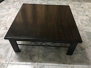 MESA RATONA CUADRADA MADERA CON HIERRO FORJADO 92X92