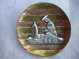 Medallon Colgante Incaico En Cobre, Bronce Y Plata