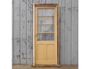 Antigua puerta vidriada de madera cedro 95x228cm