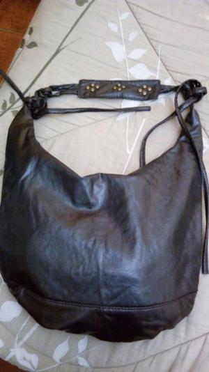 Bolso simil cuero marron