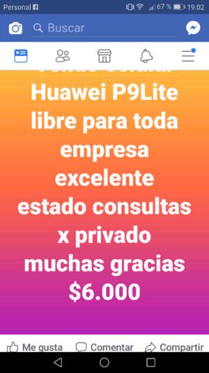Vendo celular Huawei P9Lite libre para cualquier empresa
