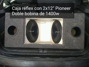 Caja reflex con 2 Pioneer de 12