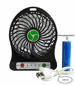 Ventilador Portatil Bateria Recargable Usb 3 Velocidades