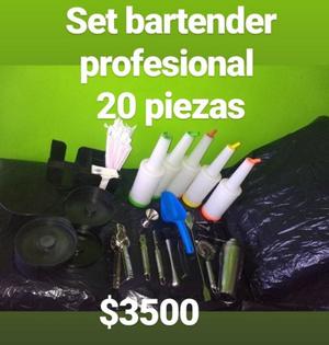set 20 piezas completo de bartender profesional