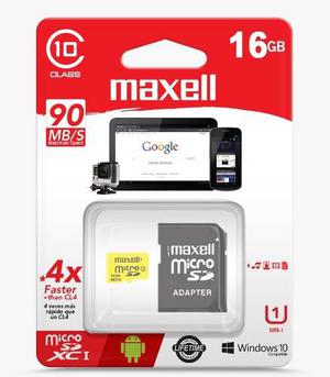 Memoria Micro Sd 16gb Maxell Clase 10 Celular Tablet Camaras