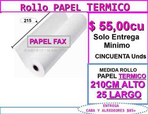 Rollo De Papel Térmico Para Fax Panasonic $55cu