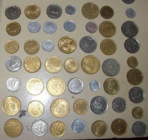 lote de 55 monedas nacionales