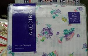 SABANA ARCO IRIS PERCALE 2 1/2 PLAZAS 180 HILOS - NUEVA !!!!