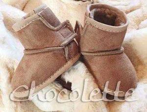 Botitas Bebes Camel Fucsia Army Piel Abrigo Chocolette