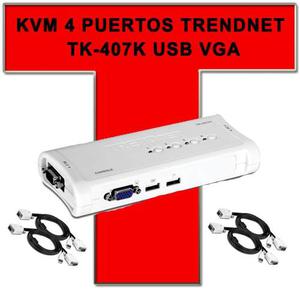 Kvm 4 Puertos Trendnet Tk-407k Usb Vga