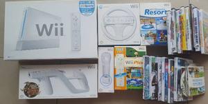 Nintendo Wii Chipeada 2 Controles Motion Plus Volante Zapper