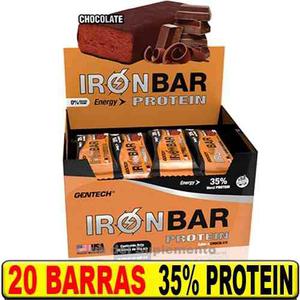 Iron Bar Gentech 20 Barras Proteicas 46 Gramos C/u Sin Tacc