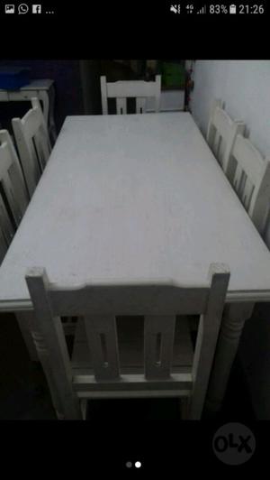 Mesa Y 6 Sillas De Pino