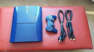 Playstation Edisión Limitada Azul C/ 1 Joystick Y Cables