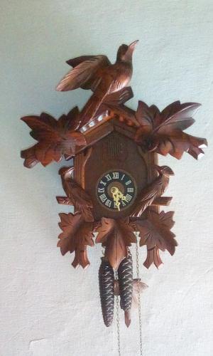 Antiguo Reloj Cu-cu Regula De Pared Selva Negra
