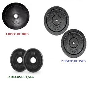 Kit Fitness (1 Disco De 10kg, 2 De 15kg Y 2 De 1,5kg)