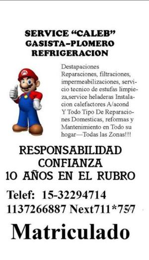 REPARACIONES DE CORTINAS DE PVC. GASISTA MATRICULADO