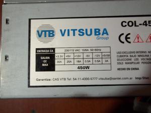 Vendo fuente ATX Vitsuba 450W cooler 120mm.