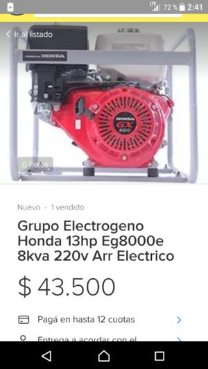 Vendo generador honda 13 hp sin uso