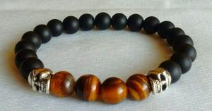 Pulsera De Hombre Ónix Y Ojo De Tigre - Mayma Queens Bijou