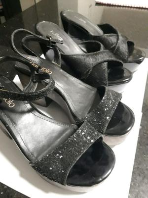 Sandalias Paruolo 38 y Prune 37 con brillos precio por los 2