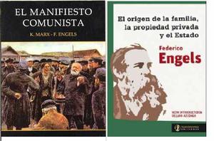 Lote X 2 Manifiesto Comunista Marx Y El Origen... Engels