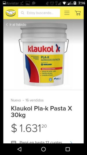 Pegamento en pasta Klaukol.x 30kg.