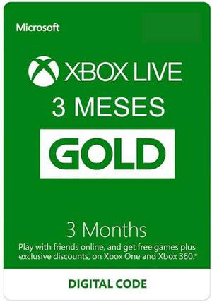 Xbox Live Gold 3 Meses Entrego Inmediato - Xbox One Y 360